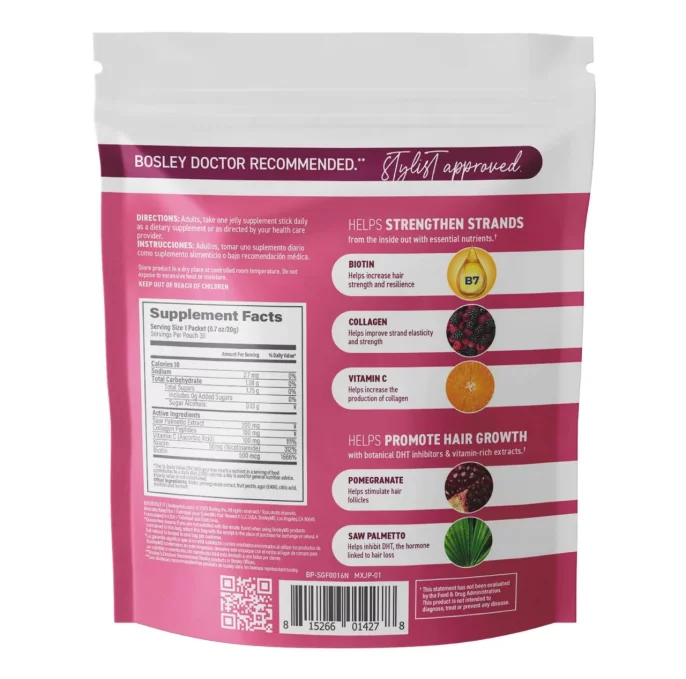 Дієтична добавка у формі желейної пластинки Bosley MendXtend, 30 шт