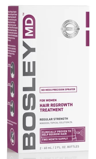 Спрей з міноксидилом 2% для відновлення росту волосся у жінок Bosley Hair Regrowth Treatment, 2х60 мл