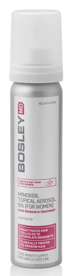 Пена с миноксидилом 5% для восстановления роста волос у женщин (курс 2 месяца) Bosley Minoxidil Topical Aerosol, 60 мл