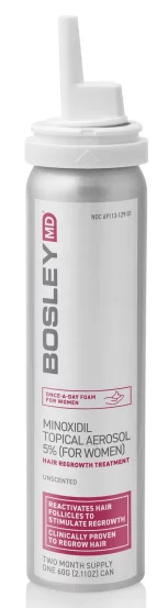 Пена с миноксидилом 5% для восстановления роста волос у женщин (курс 2 месяца) Bosley Minoxidil Topical Aerosol, 60 мл