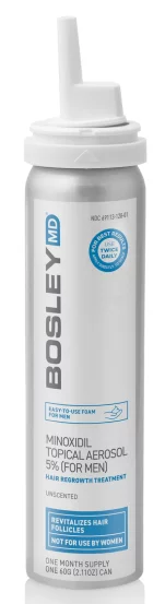 Пена с миноксидилом 5% для восстановления роста волос у мужчин (курс 1 месяц) Bosley Minoxidil Topical Aerosol, 60 мл