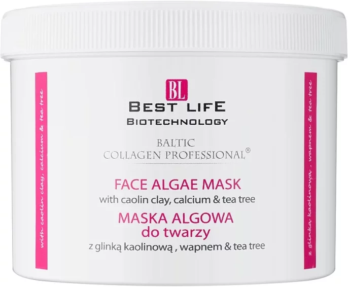 Альгінатна маска з чайним деревом та каоліном Baltic Collagen Face Algae Mask, 200 мл