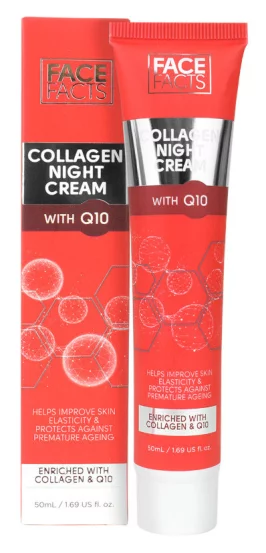 Ночной крем для кожи лица с коллагеном и коэнзимом Q10 Face Facts Collagen Night Cream, 50 мл
