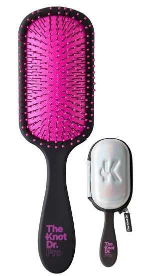 Эргономичная расческа фуксия The Knot THE PRO Fuchsia with Holographic Headcase