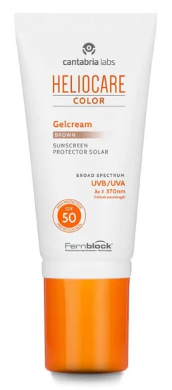 Тональний сонцезахисний гель-крем для нормальної та сухої шкіри Cantabria Heliocare Color Gelcream SPF 50 Brown, 50 мл