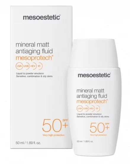 Мінеральний крем антивіковий крем Mesoestetic Mineral Matt Antiaging Fluid SPF 50+, 50 мл